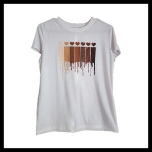 ♠️10/$10♠️ SHEIN White Tee with Heart and Drip Design